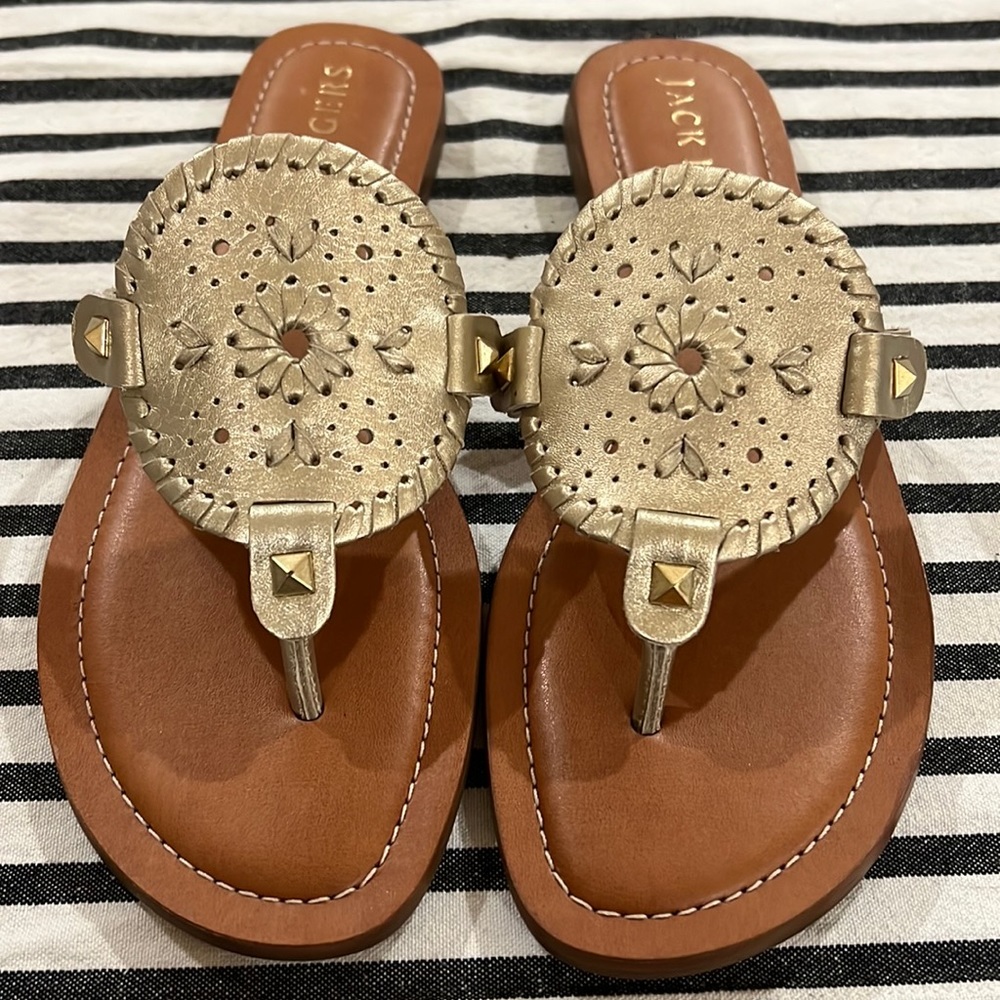 Jack Rogers Leather Thong Sandals -Georgica May